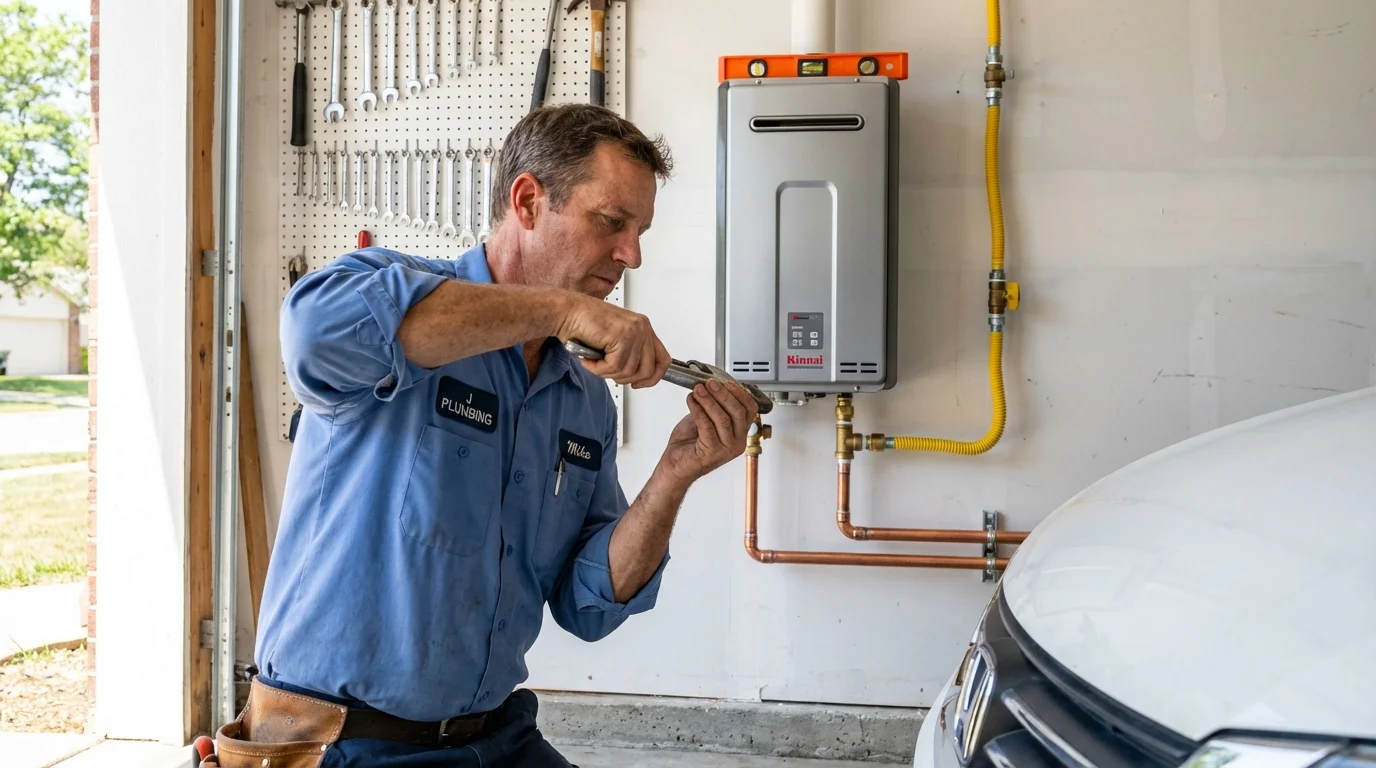 Tankless water heater installation by a Johns Plumbing LLC plumber in Eufaula